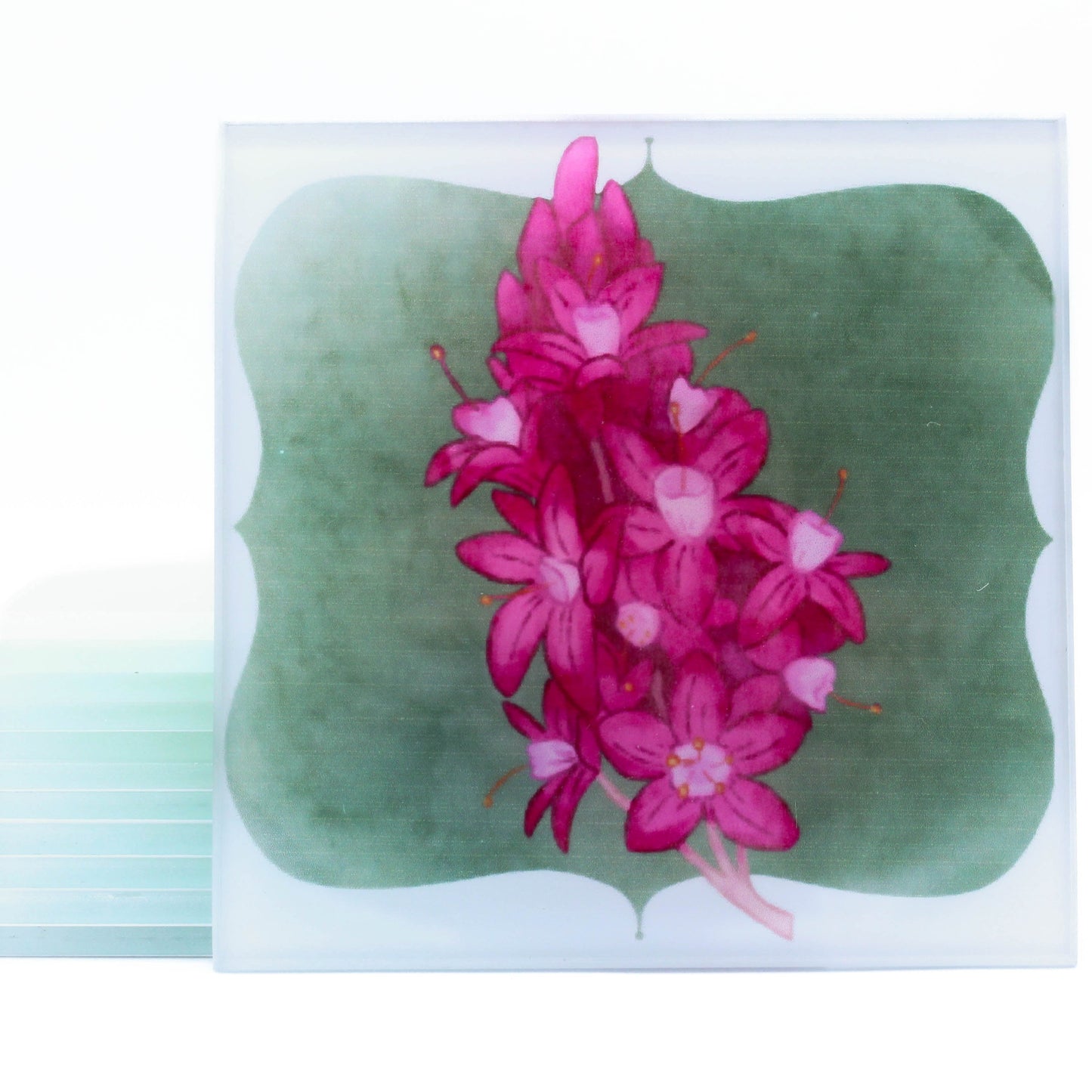 Ventura Native Flower Glass Coaster- Set of 4